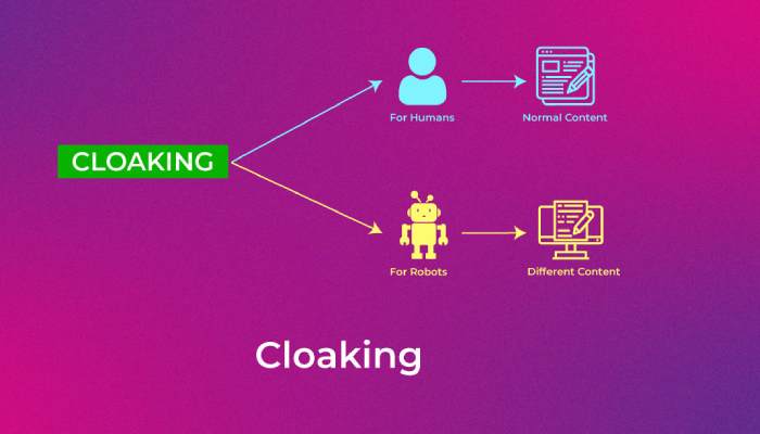 پنهان سازی یا Cloaking در سئو